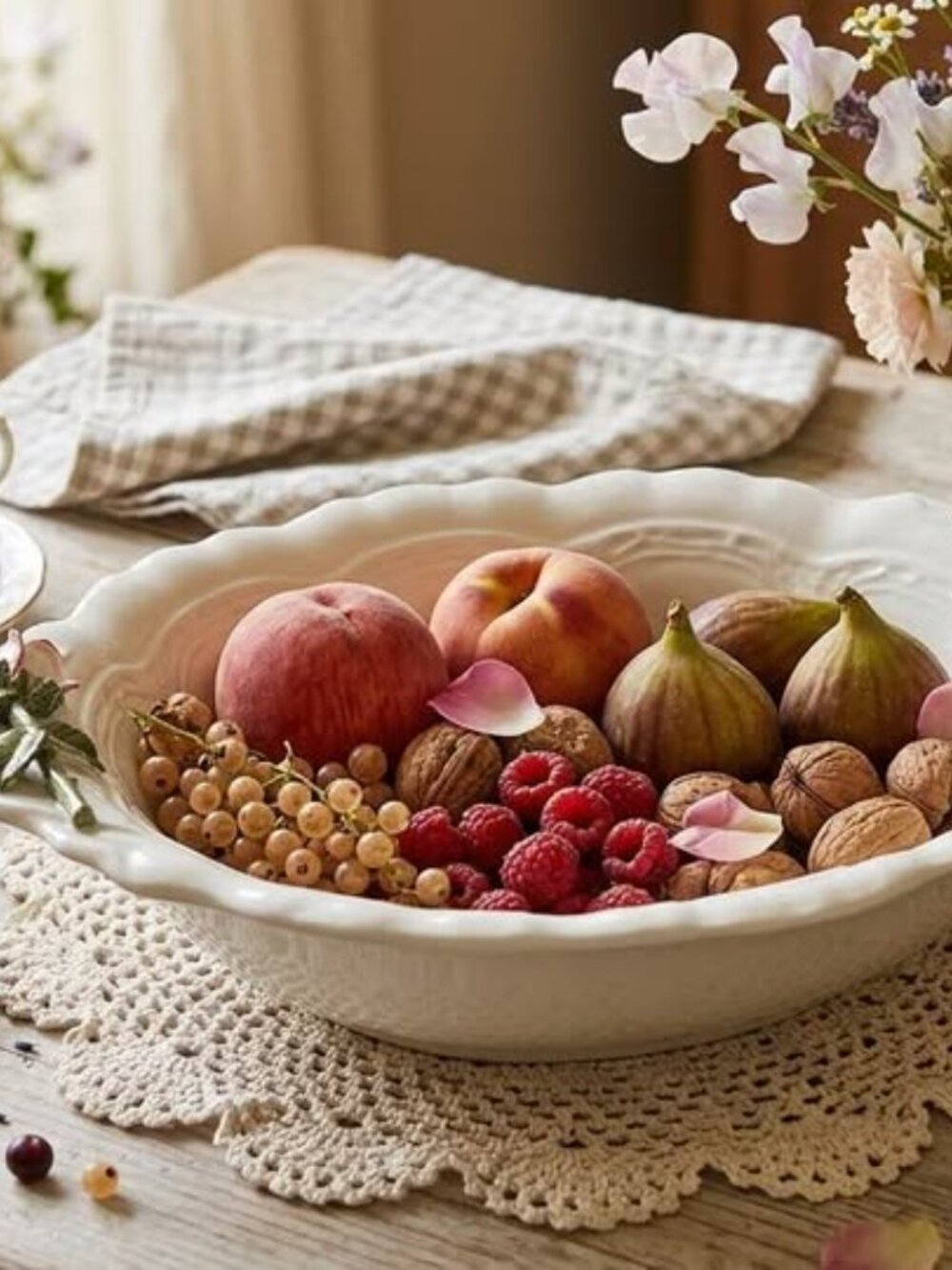 Grandmillennial Cottagecore White Serving Dish